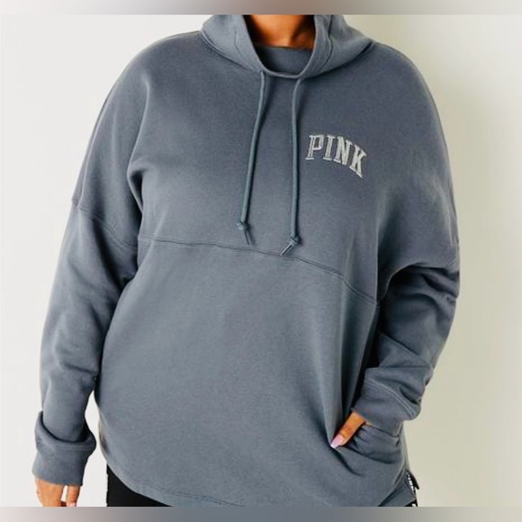 PINK Victorias Secret Cowl Neck Varsity Sweatshirt Small - Picture 2 of 10